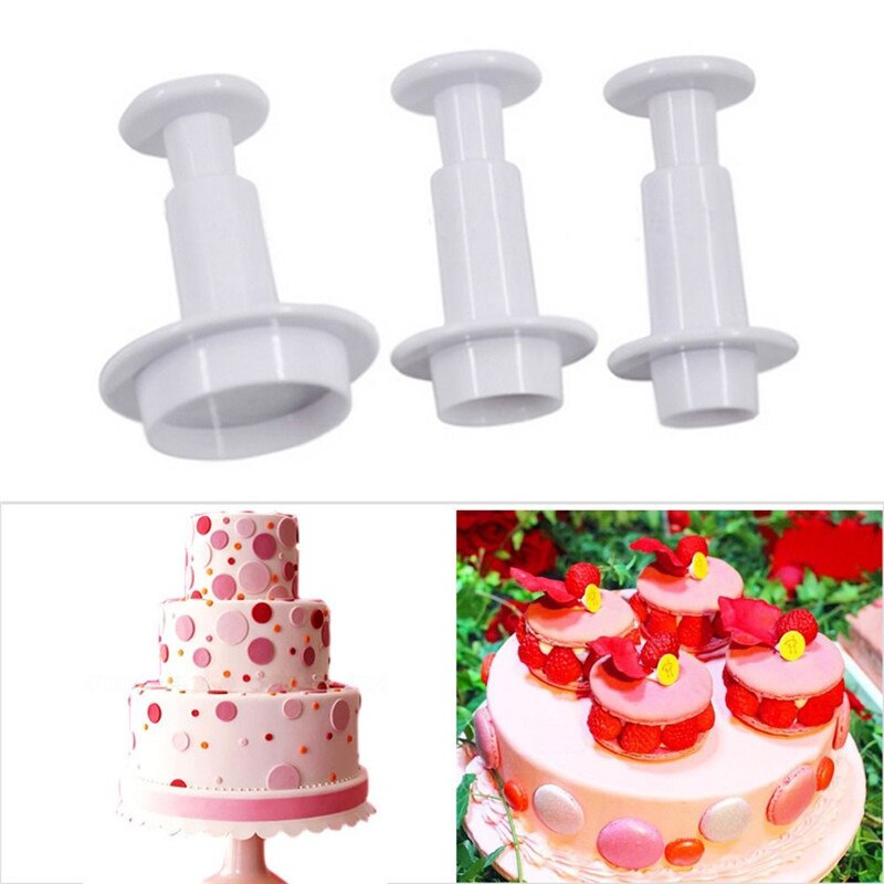 3 Stks/set Geometrische Fondant Cookie Cake Cutter Ejector Stempel Plunger Mold Reliëf Ster Hart Diy Bakken Cake Decorating Gereedschap