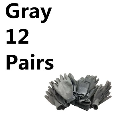 DEWBest 12pairs pu wprking glove PPE Safety Equipment Safety Hand Gloves Working Safety Gloves with: Green / M