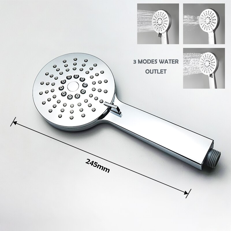 Shower Riser Rail Sliding Bar with Soap Dish Bathroom High Pressure Handheld Rain Shower Sprayer Head Chrome Adjustable Holder
