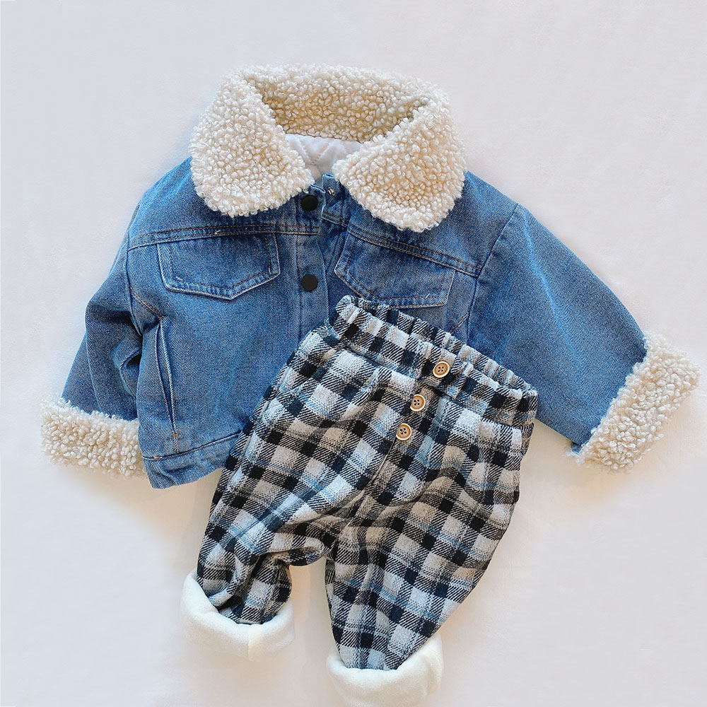 Kurtka zimowa dla dziewczynek chłopcy jesień zagęścić dżinsy płaszcz odzież dziecięca ciepła moda dziecięce kurtki jeansowe 1-6Y