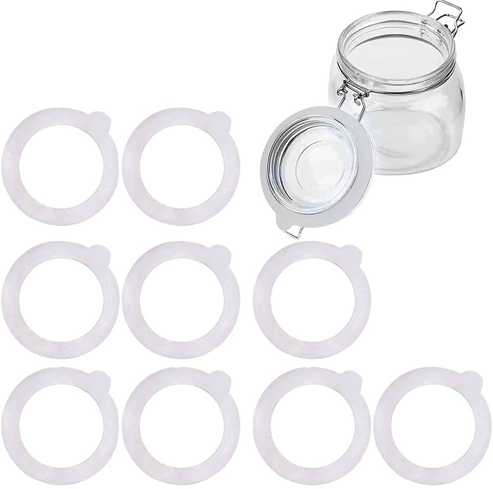 5pcs Silicone Replacement Gasket Airtight Rubber Seals Rings Leak-Proof Canning Seals for Glass Clip Top Jars Storage Containers: 5pcs White