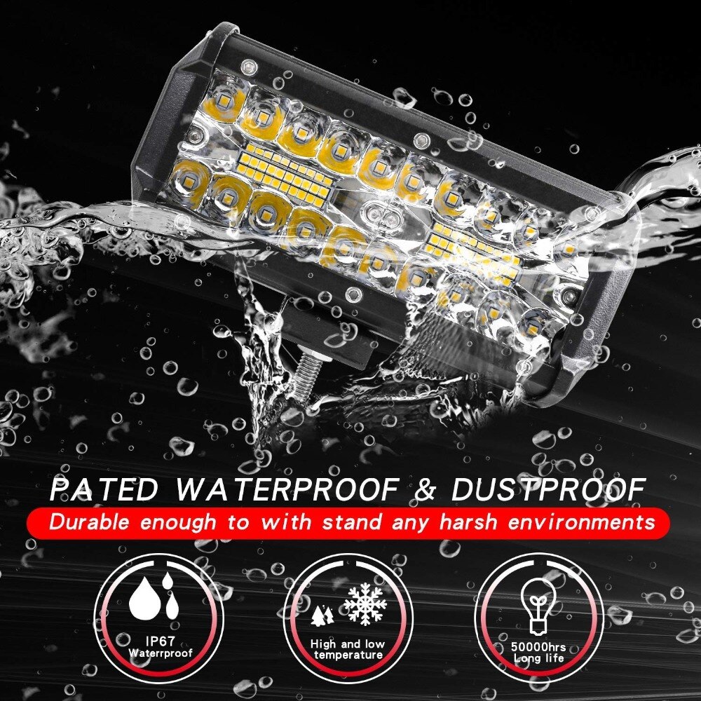 7 Inch 120W Combo Led Light Bars Spot Flood Beam for Work Driving Offroad Boat Car Tractor Truck 4x4 SUV ATV 12V 24V