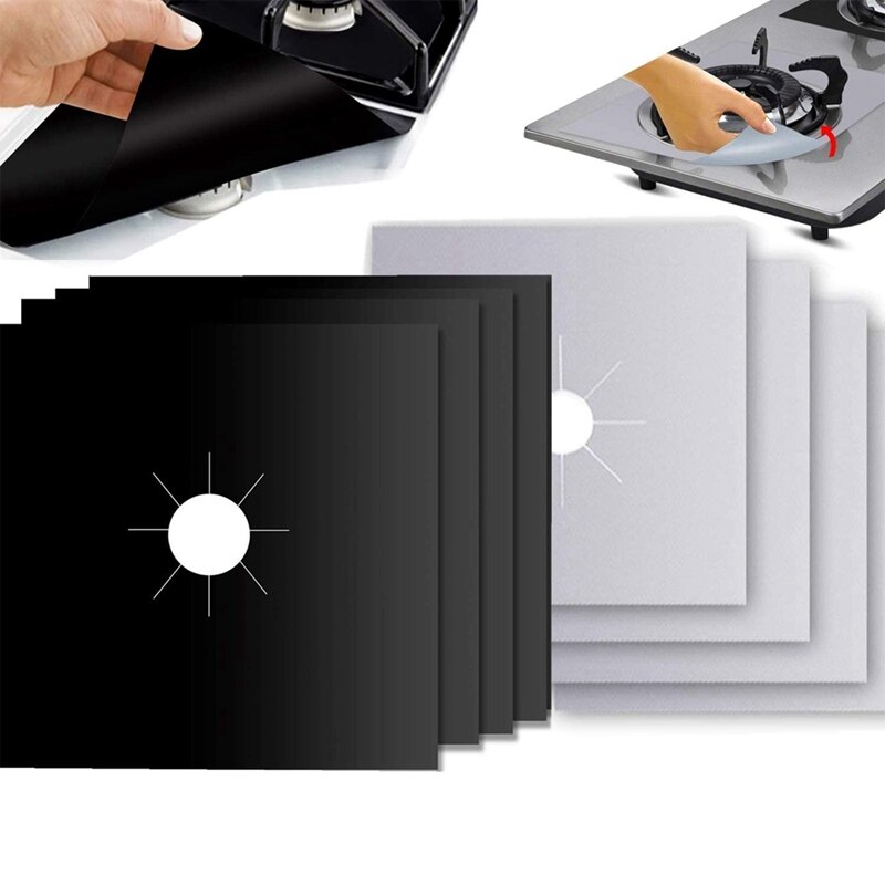 8 Stuks Gas Kookplaat Bereik Protectors Kookplaat Brander Protector Liner Cover Cleaners Fornuis Covers Herbruikbare Gasfornuis Matten