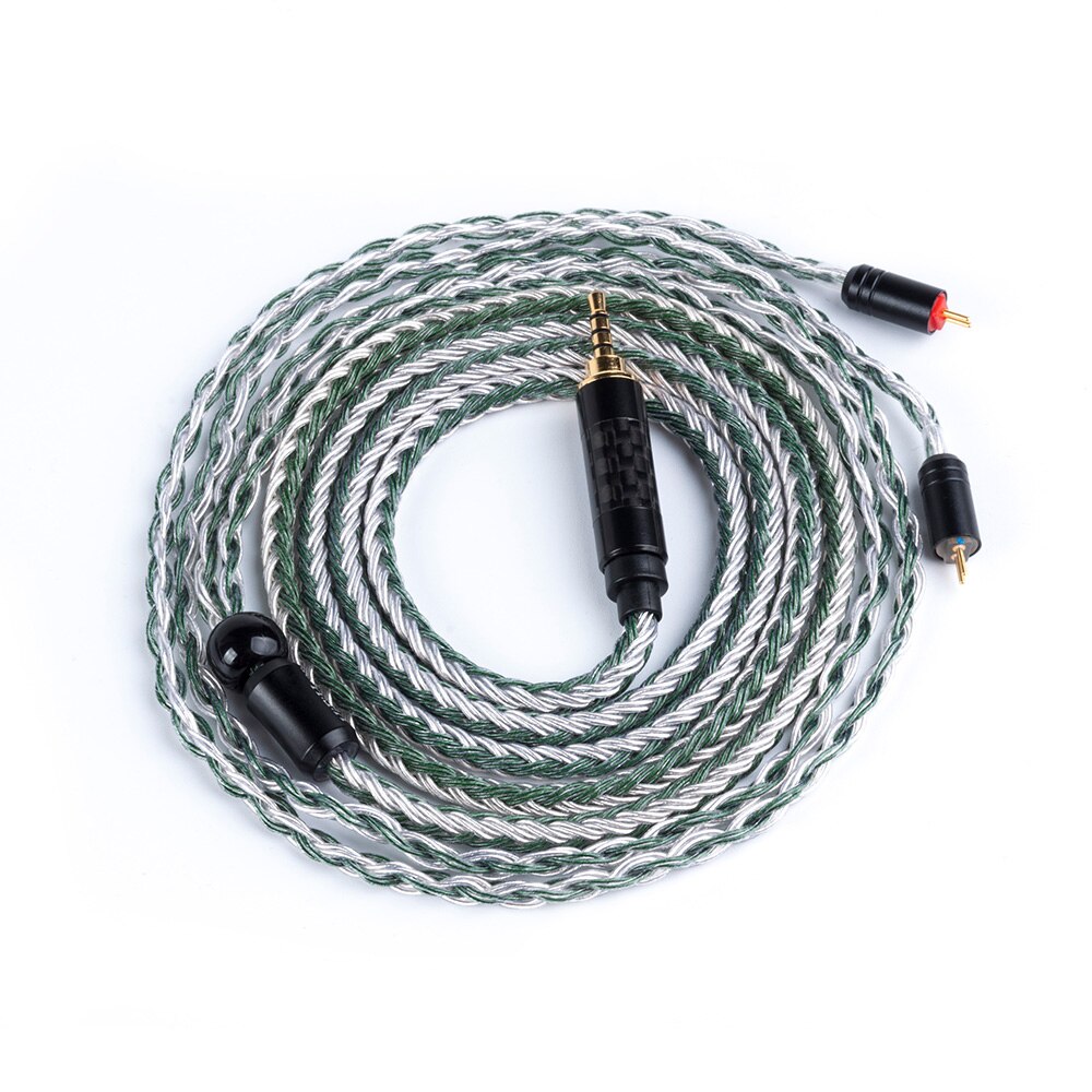 Câble équilibré plaqué argent à 16 noyaux hifivoice 2.5/3.5/4.4MM avec connecteur MMCX/2pin/QDC pour ZS10 Pro AS10 AS16 ZSN C12 BL-03