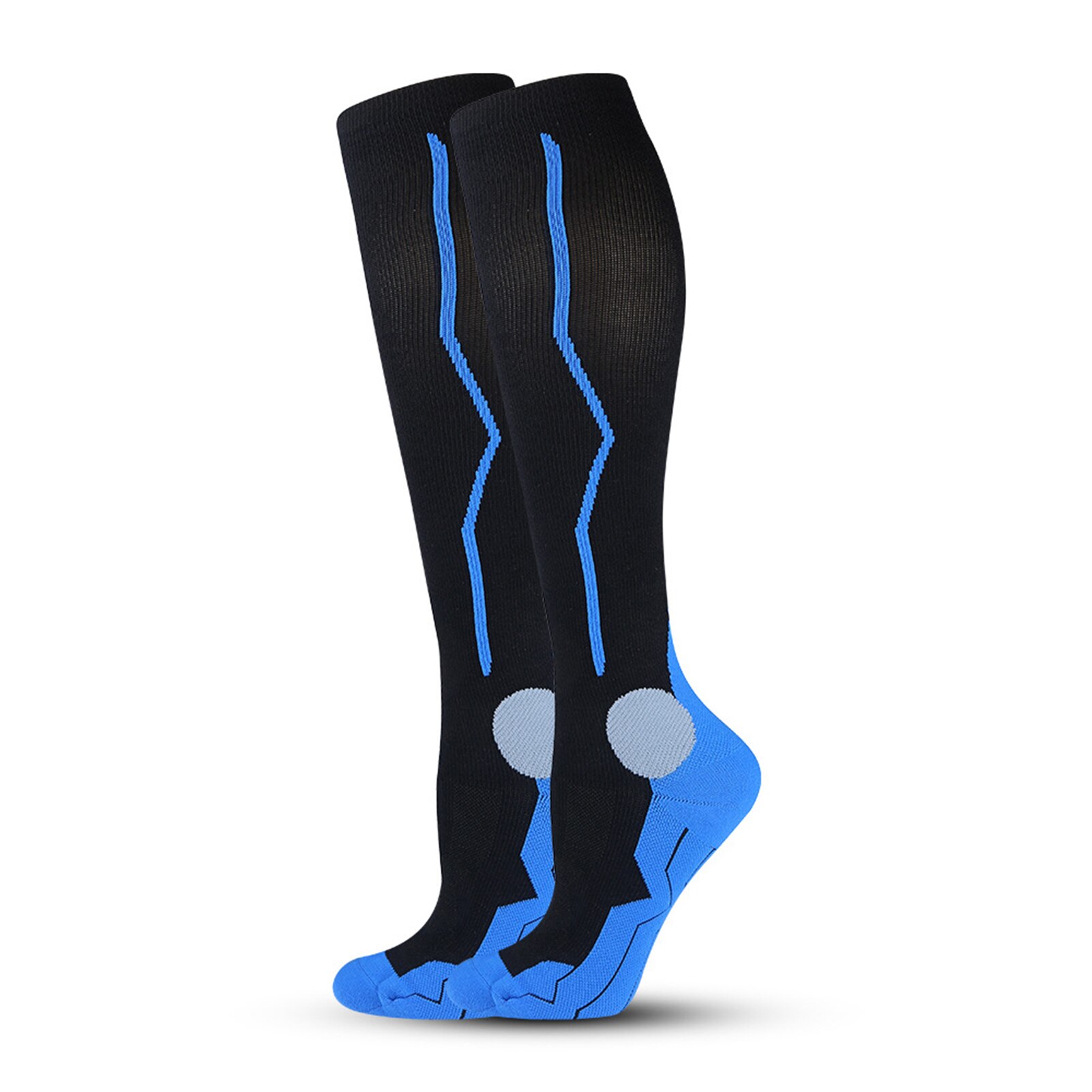 Calf Shaping Compression Socks with Increasing Pressure Elastic Sports Support Stockings for Women Men: sapphire / L/XL