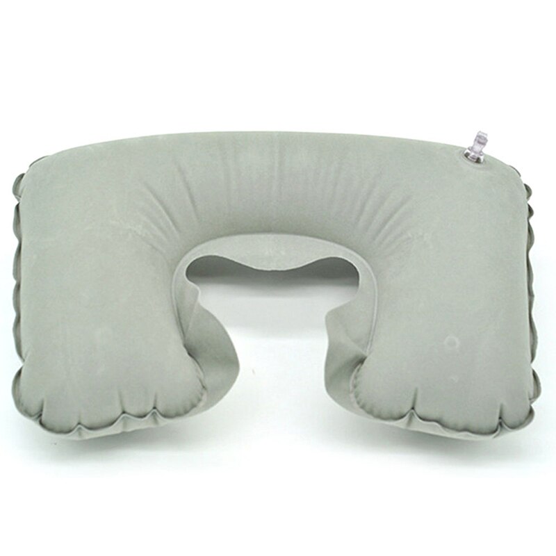 Almohada de viaje en forma de U, almohada inflable para el cuello de coche, cojín de aire para el descanso de la cabeza de la Oficina de viaje, cojín de aire para el cuello almohada: Gray