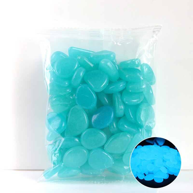 50 sztuk/worek popularny świecący świecący kamień świecące w ciemności otoczaki robić ogrodu blask kamienie głaz dla chodników ścieżka ogrodowa patio trawnik ogród: lekki niebieski