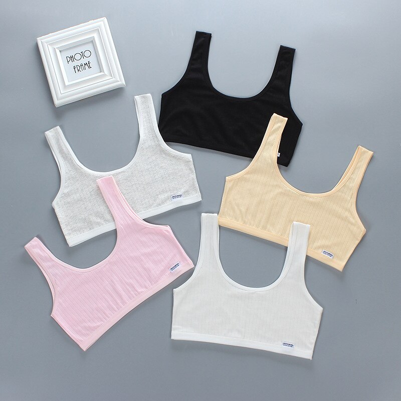 Meisje Beha Tiener Crop Top Ondergoed Vest Racerback Puberteit Sport Training Bras Brief Streetwear Tube Top Jaar 8-14Y 13