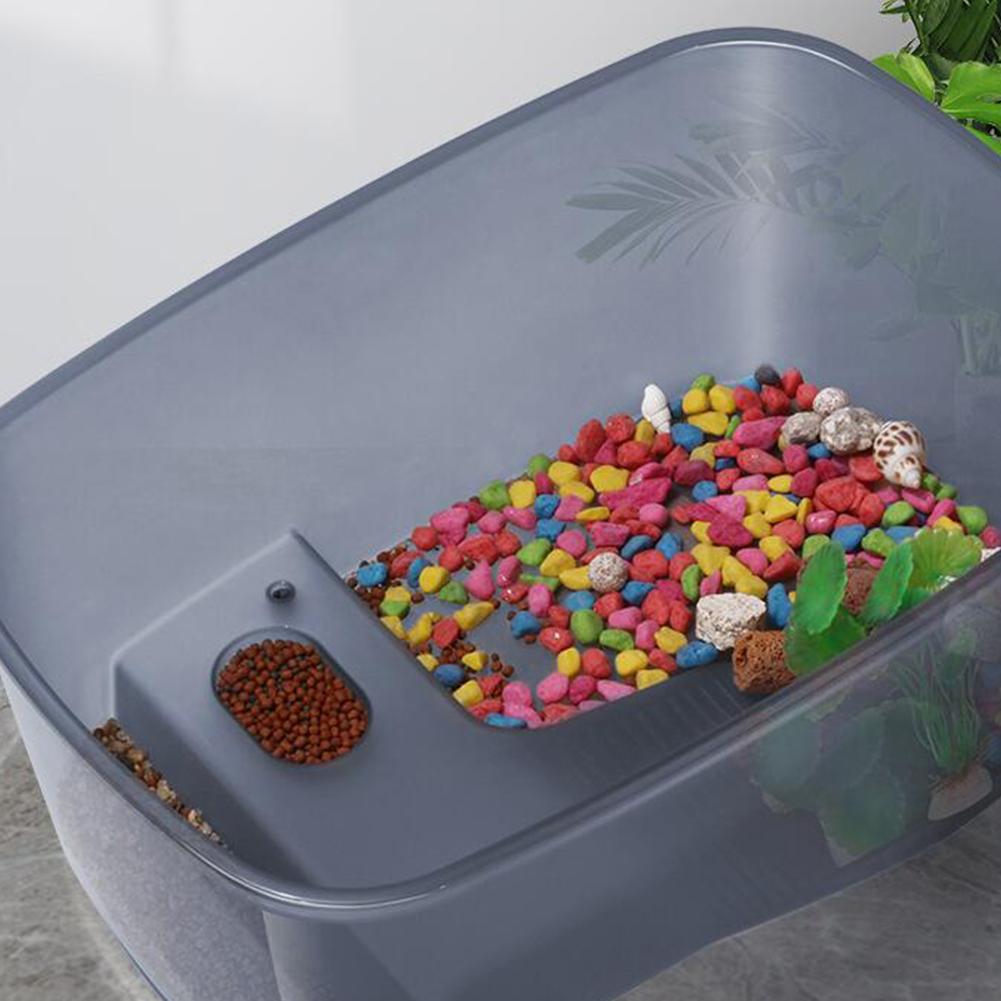 Red-eared Turtles Tortoise Tank with Roof Terrace Fishbowl Villa Home Plastics Special Tank for Turtle Raising