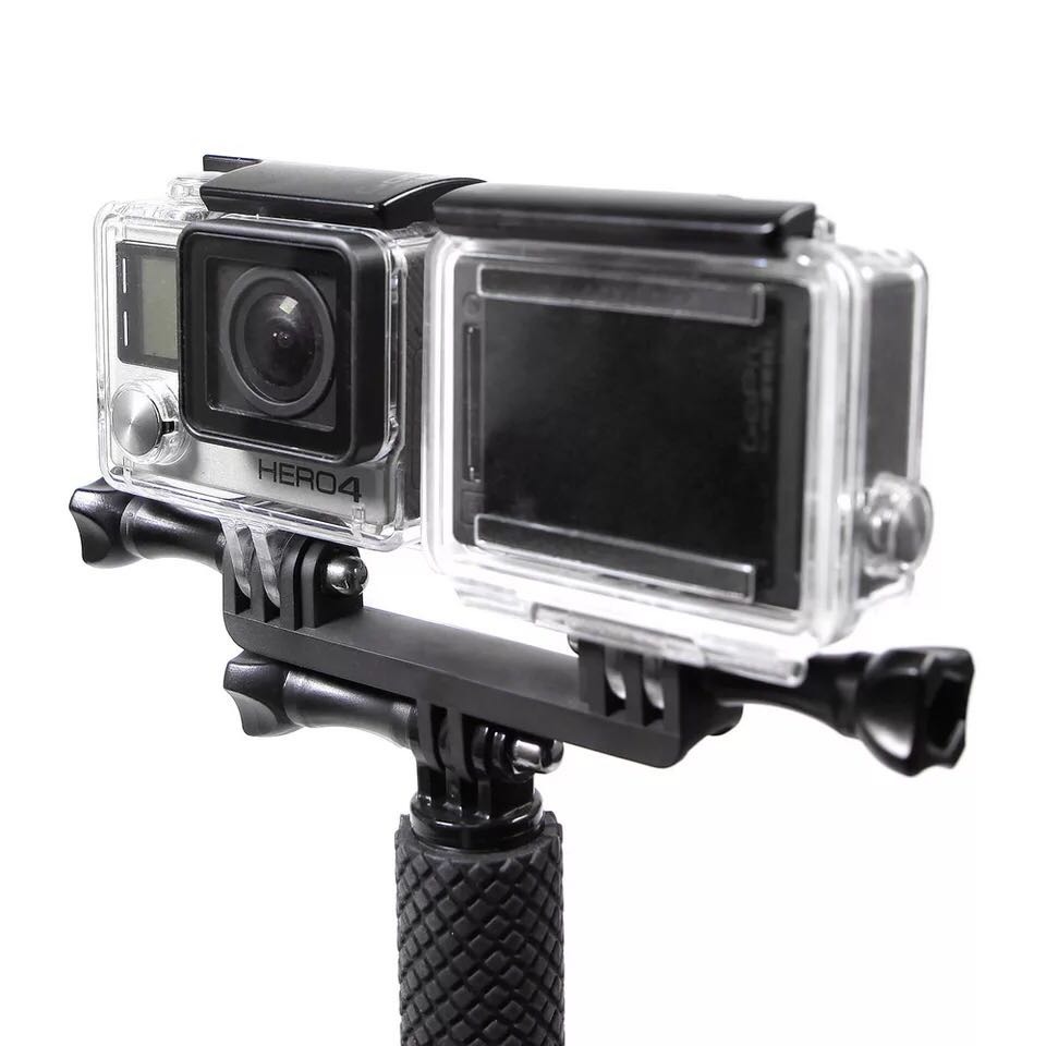 Vite connettore ponte doppia staffa per Gopro hero 10 9 8 7 6 5 4 3 + XiaoMi Yi SJ4000 SJ5000 SJ6000 supporto per Selfie supporto Flash