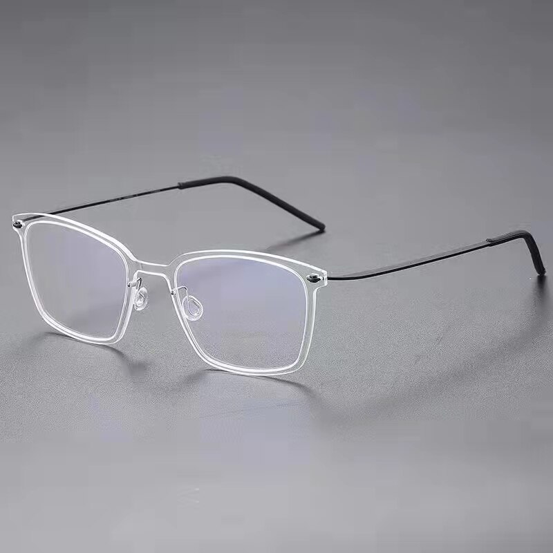 Denmark Brand Titanium Prescription Eyeglasses 6536 Square Ultralight Screwless Glasses Frame Men Women Myopia Optical Spectacle: Transparent