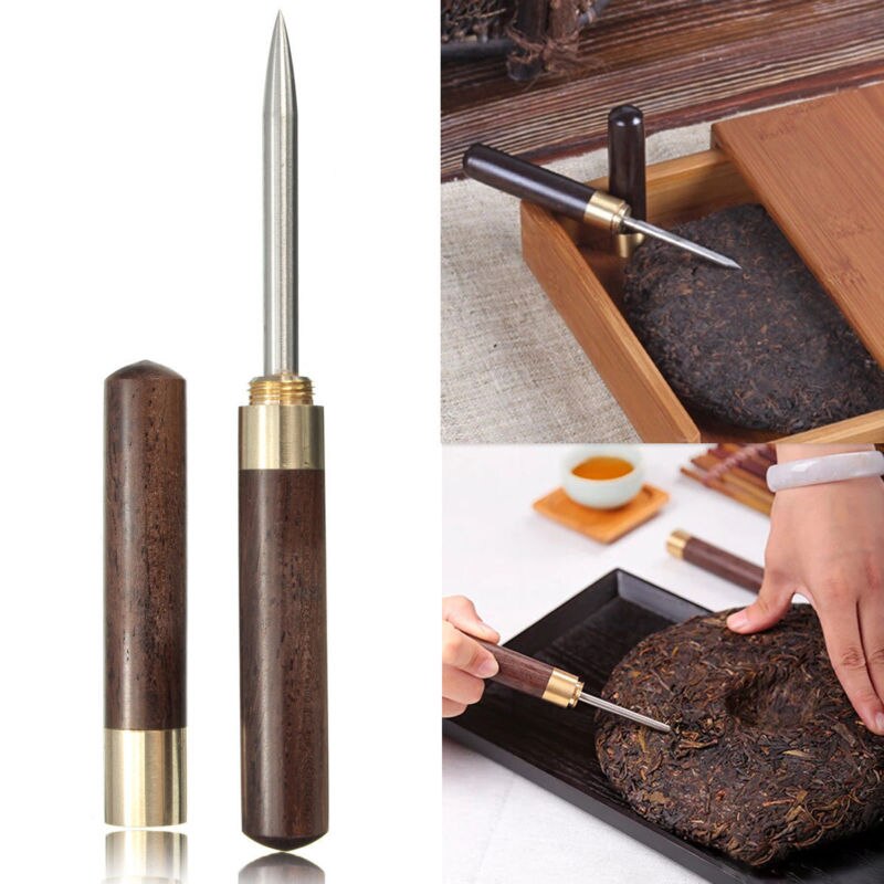 Sandalwood Tea Knife Needle Pick With Wood Handle Puer Tea Tools Cone Needle Breaking Prying Tea Brick Tool