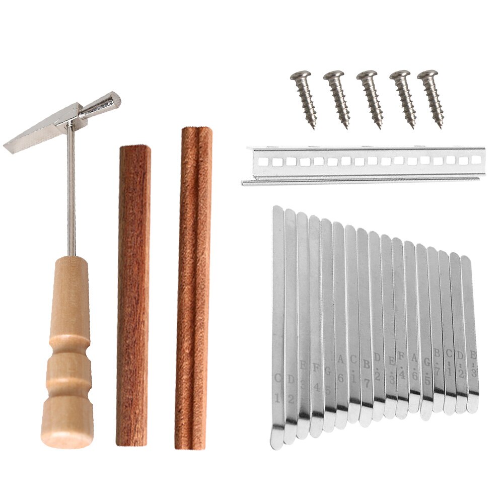 17 Keys Kalimba DIY Replacement Parts with Keys Bridge Tuning Hammer Kit instrumentos musicais