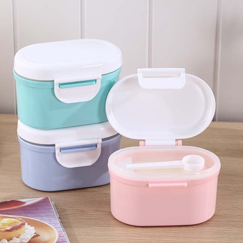 Portable Baby Formula Milk Storage Box Outing Food Snacks Container Food Container Storage Feeding with Spoon