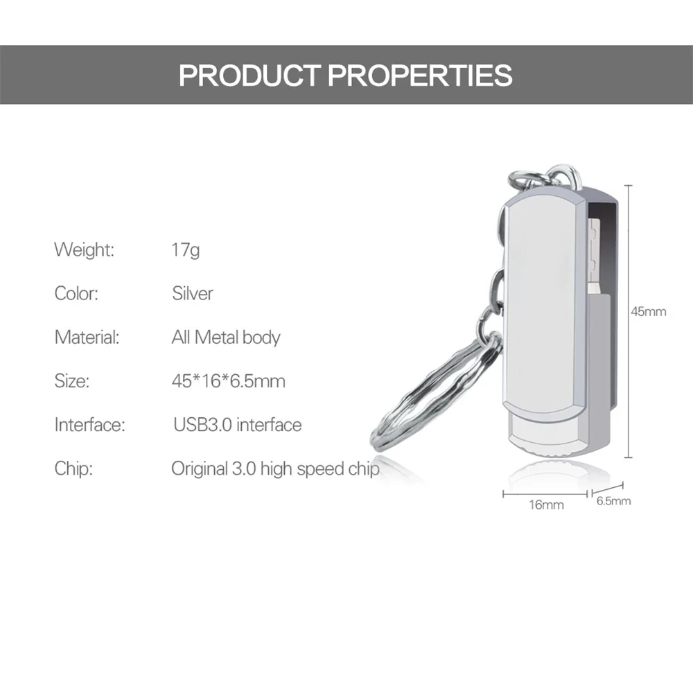 2025 Neuer USB 3.0 16TB Hochgeschwindigkeits-Pendrive 8TB Metall-USB-Stock 4TB 2TB Tragbare SSD Speicherstick