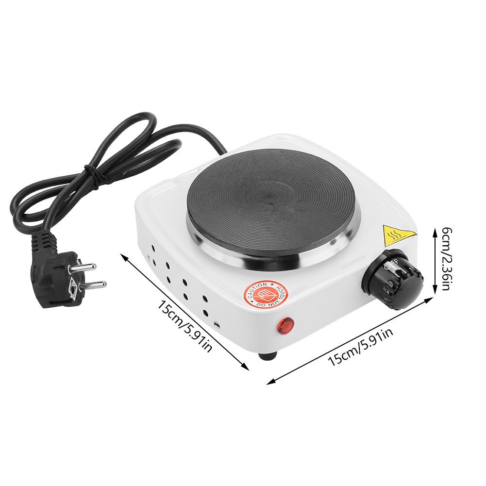 VGEBY Mini Elektrisk Kogeplade 500W - 220V - Kompakt Bordplade Komfur i Rustfrit Stål