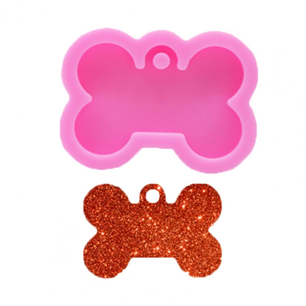 Hond Bot Vorm Resin Siliconen Mal Dog Tag Hangers Sleutelhanger Casting Epoxy Mould Voor Diy Ambachten Sieraden Maken Sleutelhanger gereedschap