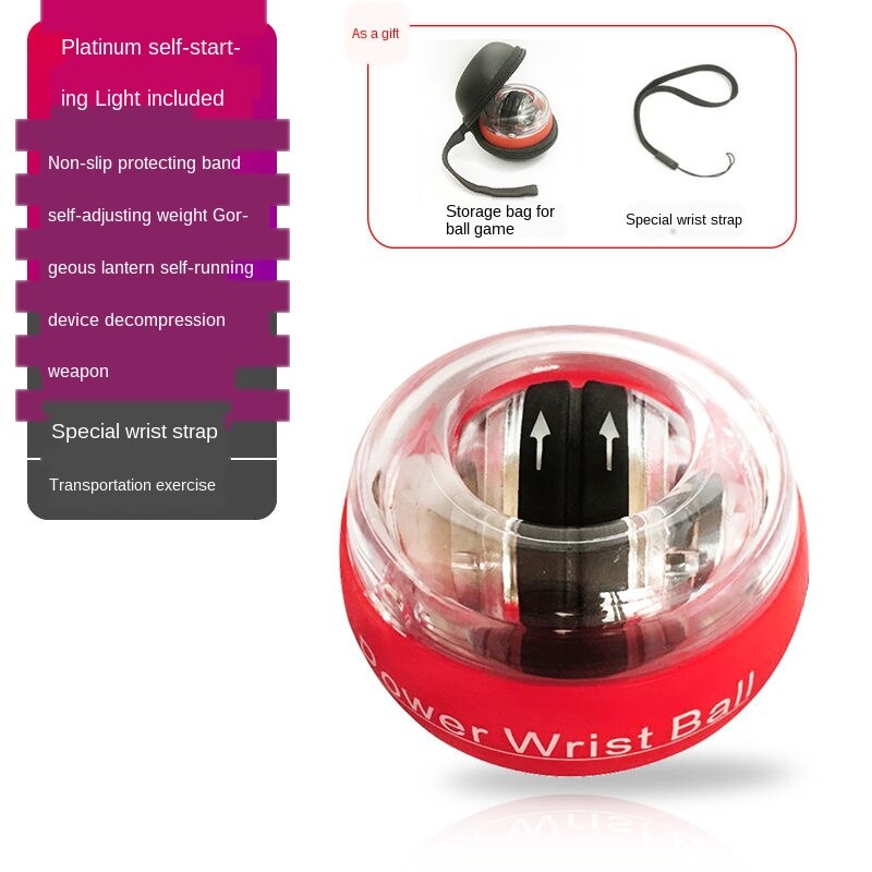 Rainbow Led Muscle Power Ball Wrist Ball Trainer Relax Gyroscope Powerball Gyro Arm Exerciser Strengthener Fitness Equipments: Dark Gray
