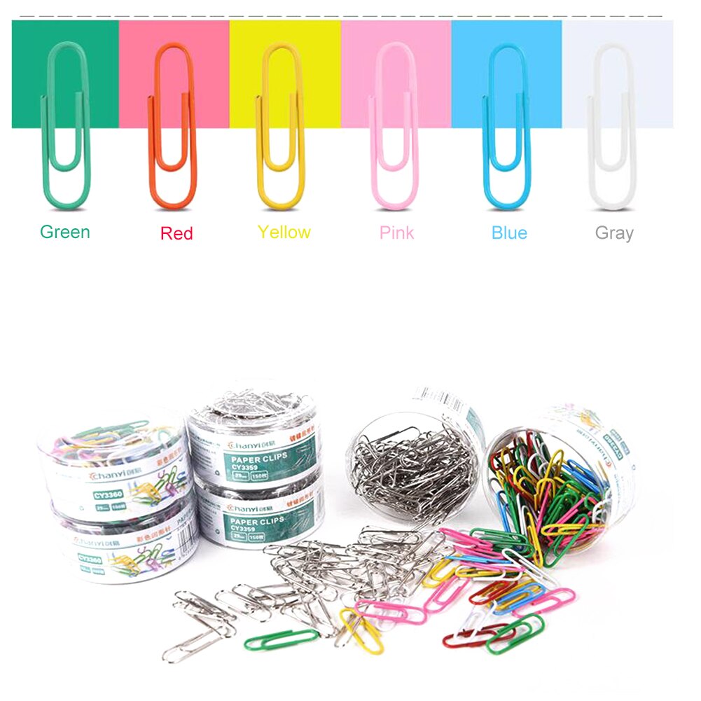100 pièces en métal coloré trombone classeur trombone papier bureau papeterie reliure fournitures bureau école papeterie marquage Clips
