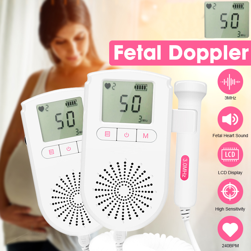 Baby Heartbeat Ultrasonic Tire Sound Meter Monitor Portable Household Hospital Equipment Doppler Fetal 3MHZ