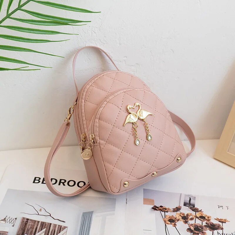 Rilibegan Damesmode Rugzak Ins Stijl Vrouwelijke Handtas Vrije tijd Mini Mode Dames Rugzakken Telefoon Packs MIni Rugzak: Roze