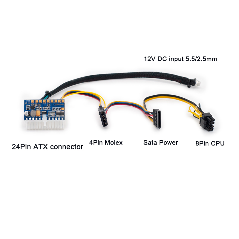 RGeek 24pin DC ATX PSU 12V DC Input 250W Switch di uscita PC DC-DC ATX Pico PSU MINI ITX alimentatore per PC per Computer fai da te