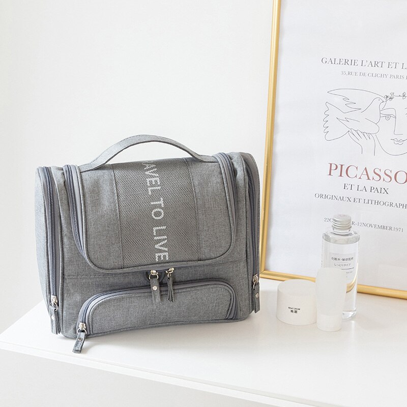 Menn stor sminkeveske arrangør bærbar reise kosmetikkveske for sminke hengende vaskepose skjønnhet toalettmappe dame toalettveske