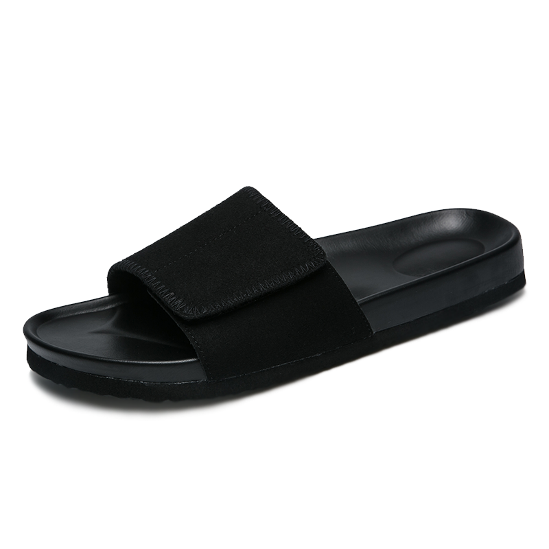 Sommer Hausschuhe Herren draussen Strand Weichen Wohnungen Mann lässig Freizeit Schuhe Männlichen Schuhe Erwachsene Luxus: Schwarz / 8,5