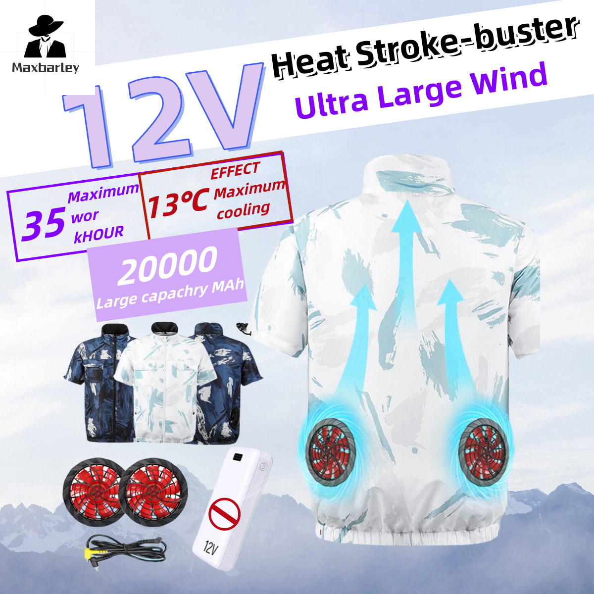 Koelvest met Ventilator - Oplaadbare Airconditioning Kleding voor Hoge Temperaturen Werk, Vissen, Camping