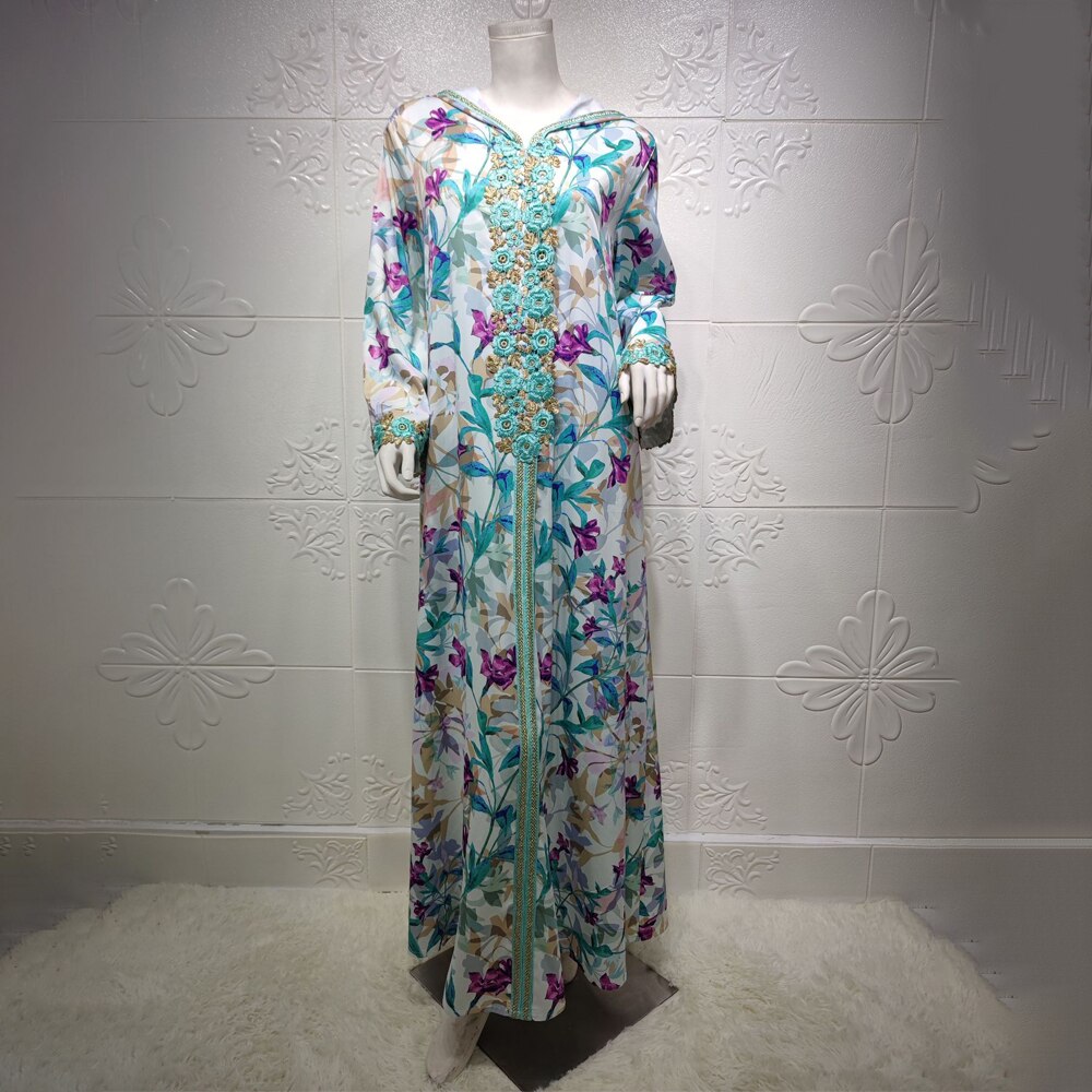 MD No velo Abaya Dubai Turquía musulmana vestido Bohemia manga larga Abayas vestidos islámica ropa de mujer