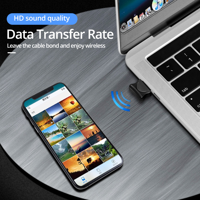 Bluetooth 5.0 Adapter USB Bluetooth Transmitter for PC Computer Receptor Laptop Earphone Audio Printer Data Dongle Receiver