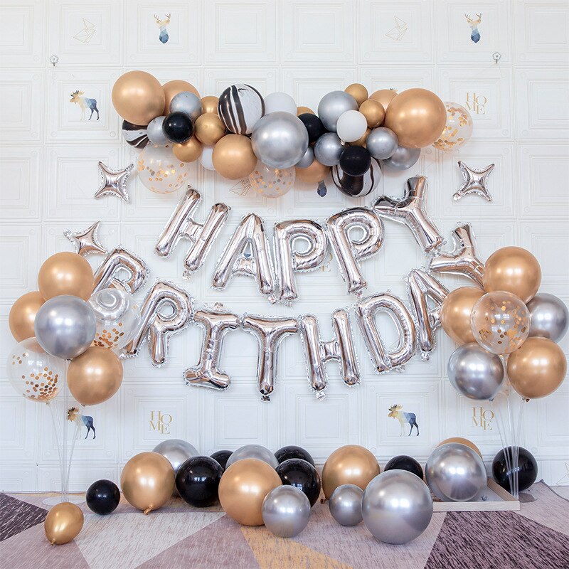 Vrij Opgeven Cijfers Birthday Party Decoratie Achtergrond Muur Decoratie Aluminium Ballon Folie Set