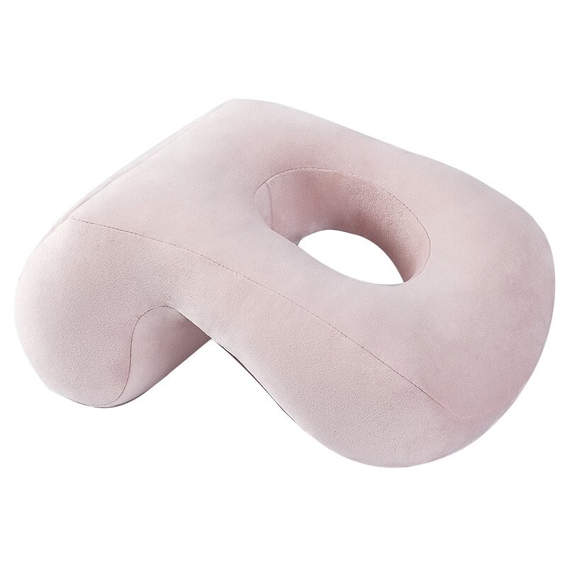 Memory PP Cotton Office Noon Nap Pillow Breathable Desk Sleep Cushion Slow Rebound Free Hands Body Pillow: Pink