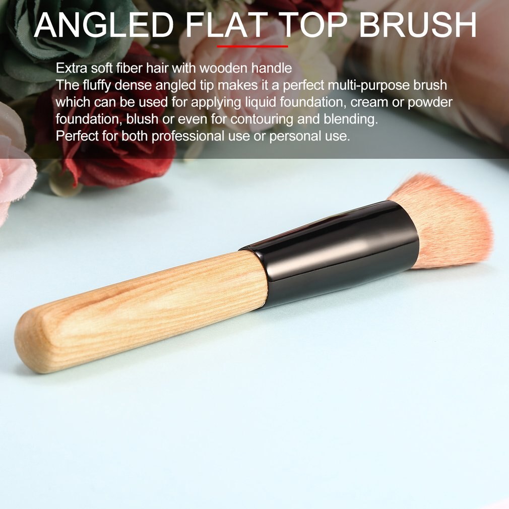 Professionele Make-Up Tool Set 15 Kleur Gezicht Concealer Eyeshadow Palette + Houten Handvat Flat Angled Brush Kit Make Up Set