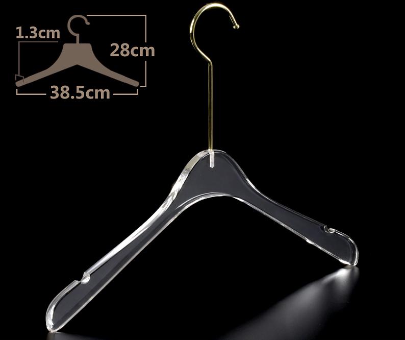 Acrylic Transparent Hanger Clothing Display Rack Store Adult Hanger Pants Rack Clip Crystal Seamless Suit Coat Clothing Hanger: 3
