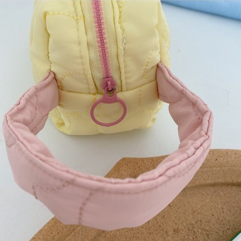 1 Pc Effen Kleur Bloem Vrouwen Cosmetische Tas Rits Make Organizer Reizen Vrouwelijke Student Potlood Tas Met Wrist Band