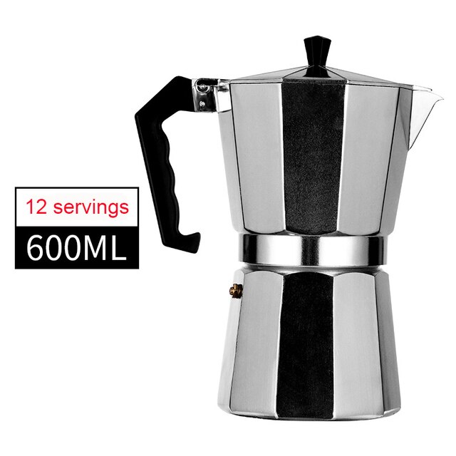 50/300/450Ml Rvs Moka Koffie Pot Espresso Latte Percolator Stove Koffiezetapparaat Espresso Pot Italiaanse koffie Machine: 600ml