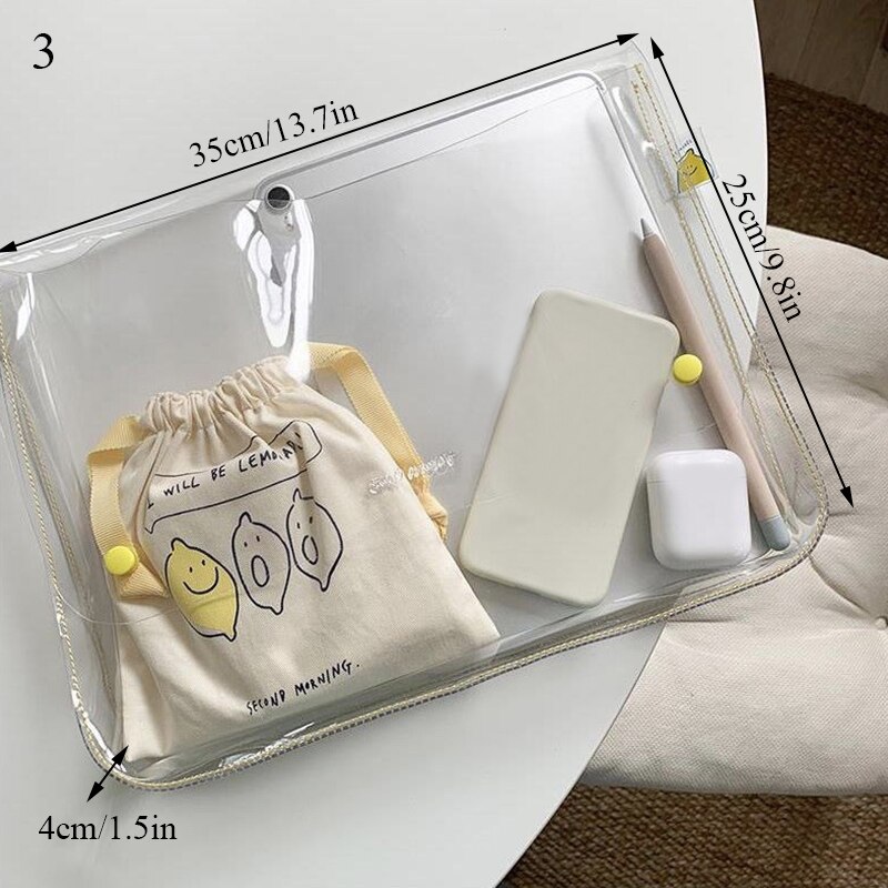 eins Korea Stil Klar Zitrone Bleistift fallen Datei Tasche PVC Wasserdichte Stift Tasche Tragbaren Kosmetik Tasche Schreibwaren Lagerung Bleistift fallen