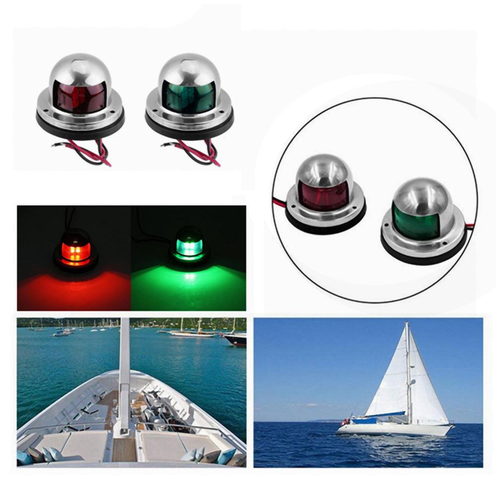 Stainless Steel+ABS Red Green Navigation Light Boat Marine Indicator Spot Light Marine Boat Accessory Boat
