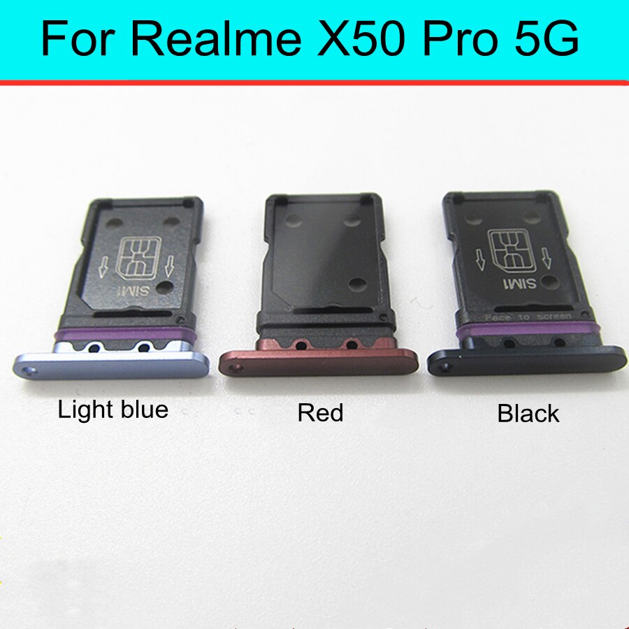 1Pcs Sim Card Tray Holder Voor Realme X50 Pro 5G RMX2075 RMX2071 Im Micro Reader Card Slot Adapters card Socket Reparatie Onderdelen