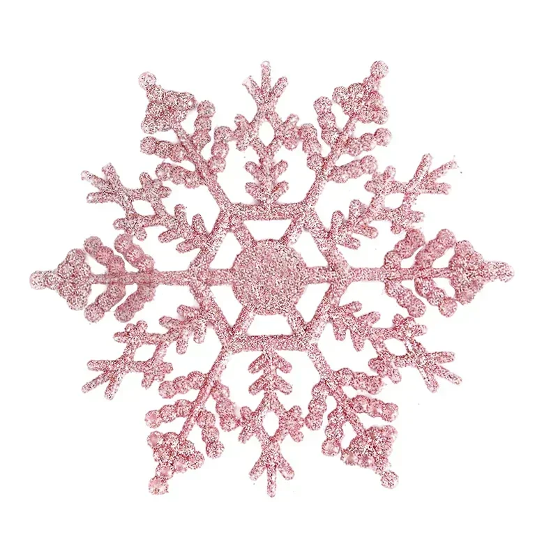 Pack Of 24/12/6 Pieces Snowflakes For Christmas Tree Decoration Blue Snowflakes With Bright Powder Winter Year Hanging Decor: MAROON / 11cm
