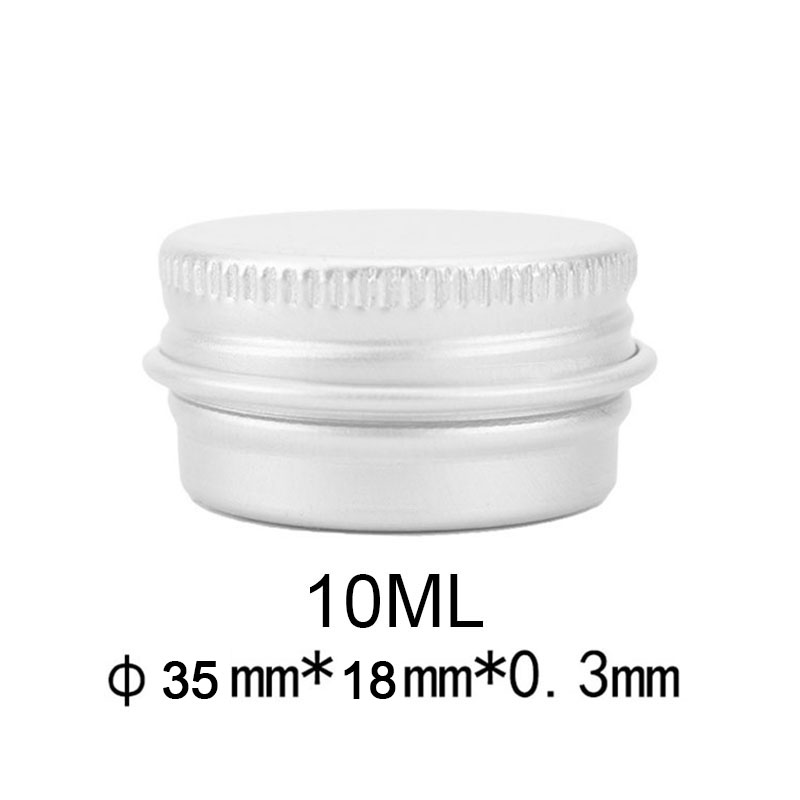 protable Small Aluminum box Refillable Containers Empty Cosmetic Silver Cans Round Screw thread Lip Cream Travel Packing Makeup