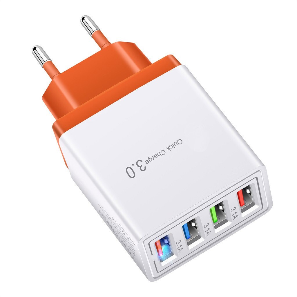 Direct sales 4 Port Fast Quick Charge QC 3.0 USB Hub Wall Charger 3.5A Power Adapter EU Plug US for cell phone iPhone Samsung