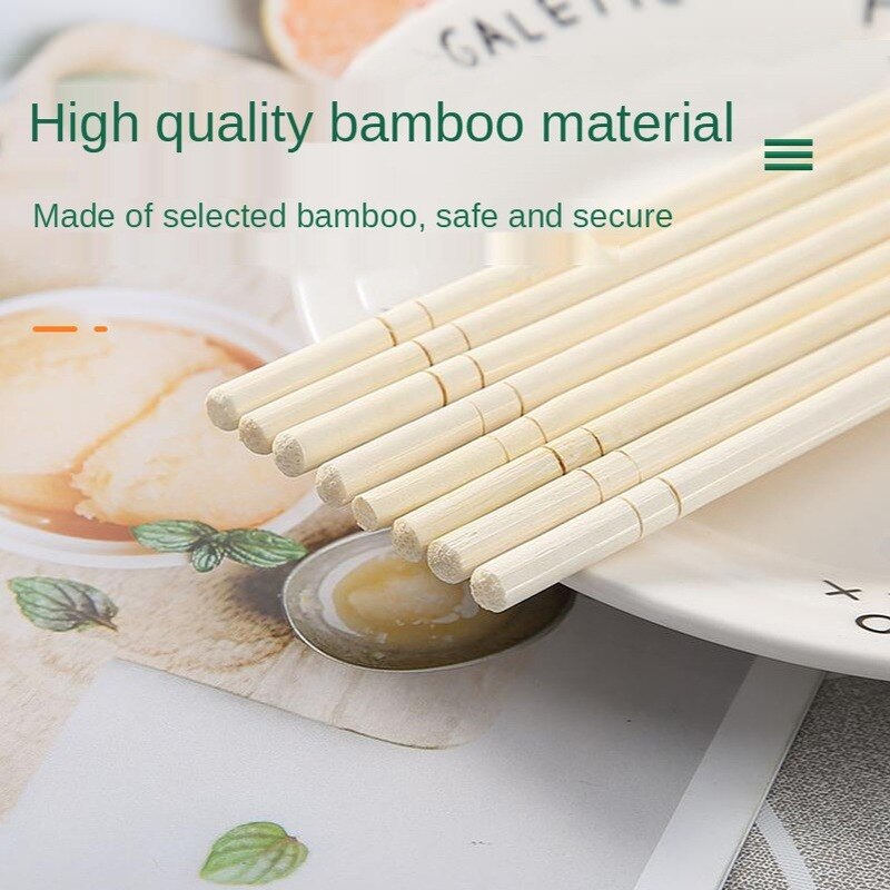 100 Pairs Chinese Wegwerp Bamboe Houten Eetstokjes Restaurant Individuele Pakket Chop Sticks Voedsel Stok Servies Keukengerei