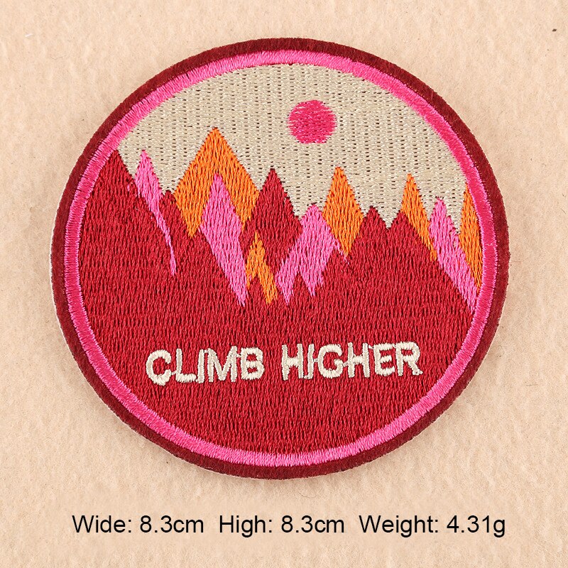 Computer Embroidered Cloth Paste Colorful Scenery Style Mountain Sea Sunrise Desert Beach Clothing Patch