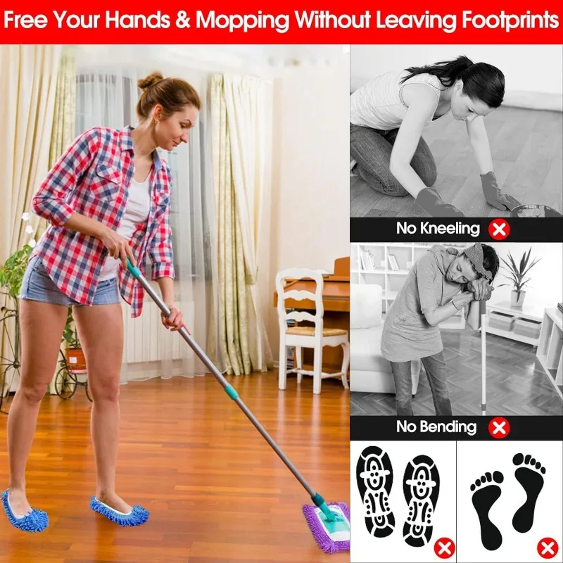 Zapatillas de limpieza de polvo para el hogar, paño de microfibra para limpiar zapatos, 1 piezas