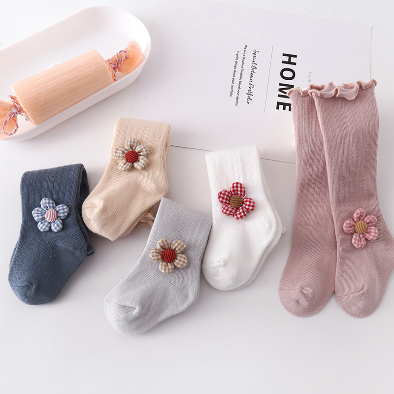 Kids Kniekousen Unisex Bloem Lange Buis Kous Voor Fall Winter 0-12 Maanden