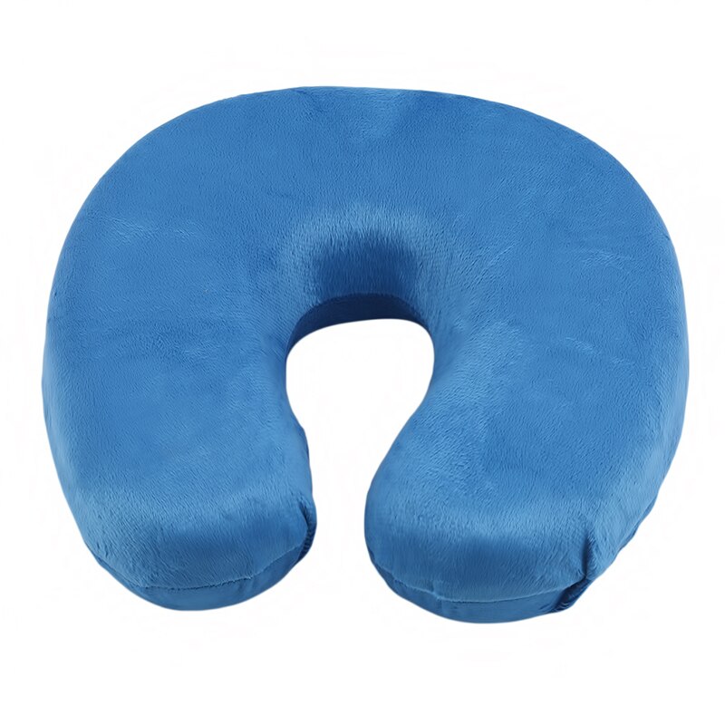 Almohada de cuello para coche, cojín en forma de U, almohada deportiva transpirable para oficina, almohada de viaje para dormir para niños, almohada de soporte para cabeza y cuello para adultos: blue