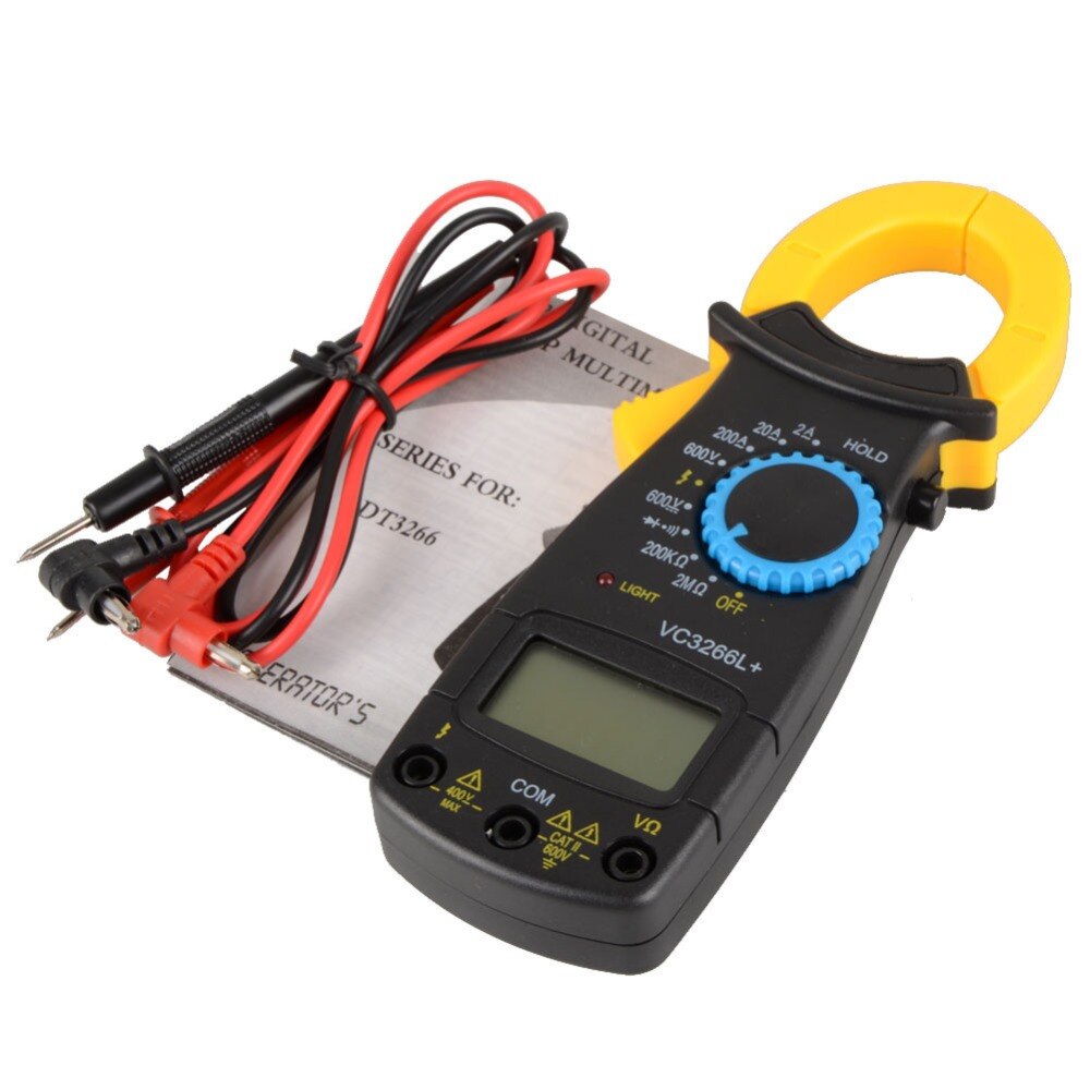 Black AC Digital Clamp DT3266L LCD Display Digital Multimeter Digital Clamp Meter Probe Without Battery VE239 T150.1