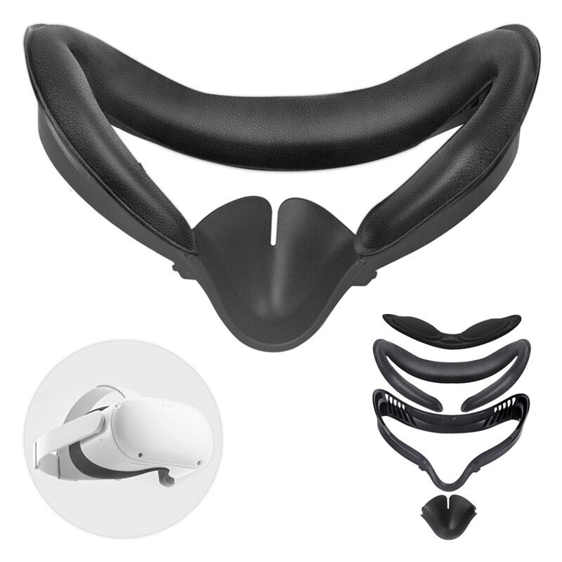 5 in 1 vr gesichtsschutzset für oculus quest 2 mit auslaufsicherer gesichtsauflage und pu-ersatz-gesichtsschutzpolster
